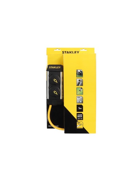 STANLEY - 2 - SOCKET COVERED OUTLETS "GROUND SPIKE" POWER BAR - PIN EARTH