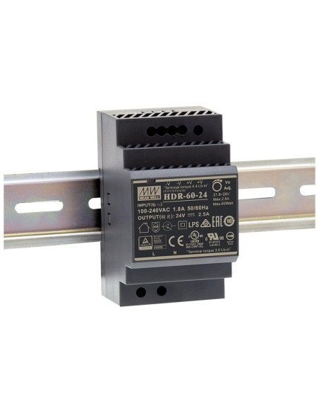 ALIMENTATION - 1 SORTIE - 60 W - 24 V 2.5 A - MONTAGE SUR RAIL DIN - POUR USAGE INDUSTRIEL
