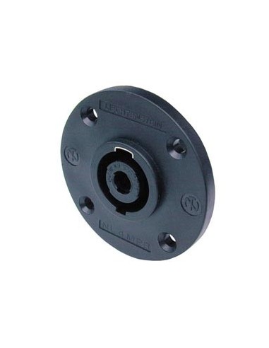 NEUTRIK - SPEAKON EINBAUSTECKER, 4-POLIGER EINBAUSTECKER, SCHWARZ, D-GRÖßE, RUNDER  FLANSCH