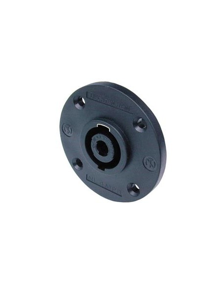 NEUTRIK - SPEAKON MOUNTING PLUG, 4-PIN MALE, BLACK, D-SIZE, ROUND FLANGE