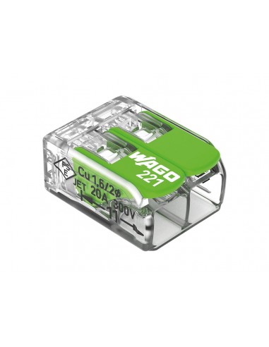 Compacte lasstekker 2 x 0,2 - 4 mm² voor alle draadtypes - groen