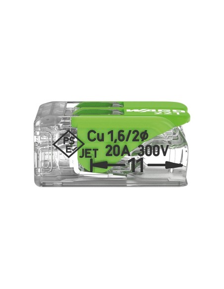 Kompakter Spleißverbinder 2 x 0,2 - 4 mm² für alle Kabeltypen - grün