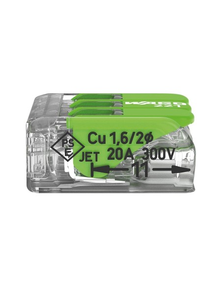 Kompakter Spleißverbinder 3 x 0,2 - 4 mm² für alle Kabeltypen - grün