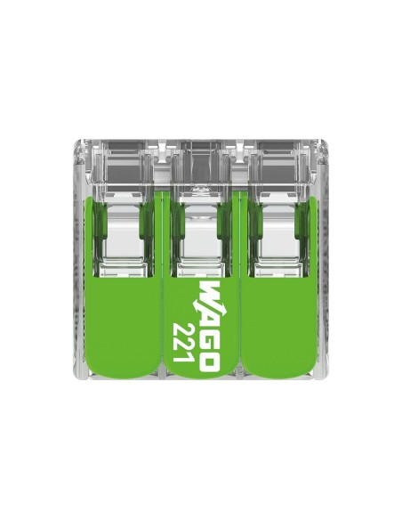 Kompakter Spleißverbinder 3 x 0,2 - 4 mm² für alle Kabeltypen - grün