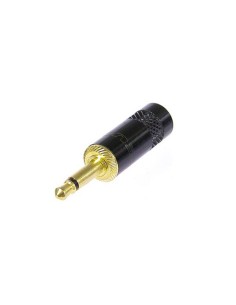 REAN - MINI JACK 3.5 mm MONO, BLACK METAL BODY, GOLD...