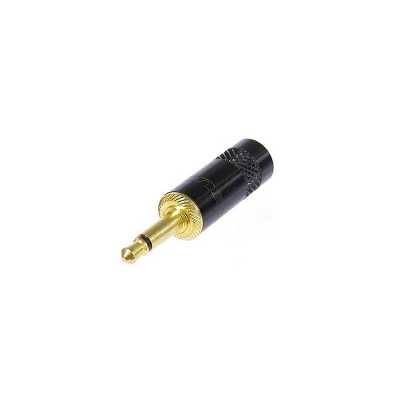 REAN - MINI JACK 3.5 mm MONO, BLACK METAL BODY, GOLD PLATED CONTACTS