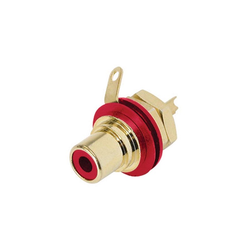 REAN - PHONO RECEPTACLE (RCA) - GOLD PLATED CONTACTS - RED