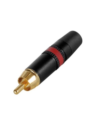 REAN - PHONO PLUG (RCA) - GOLD PLATED CONTACTS - RED COLOUR MARKING RING