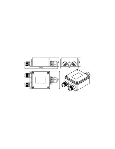 AANSLUITBOX 3 WAY - WATERDICHT - IP68