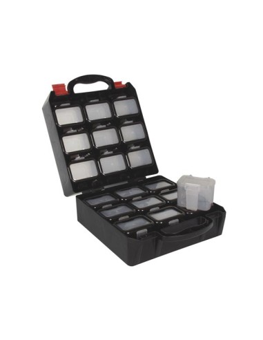 Coffret à Outils en Plastique avec 18 Compartiments de Rangement Clipsables pour Ceinture