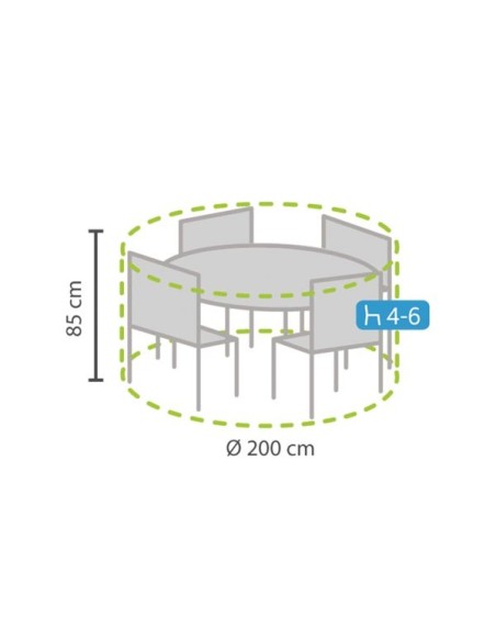 Buitenhoes voor ronde tuinset - Ø 200 cm