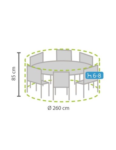 Schutzhülle für runde Sitzgruppe - Ø 260 cm
