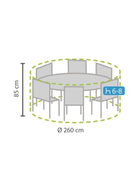 Schutzhülle für runde Sitzgruppe - Ø 260 cm