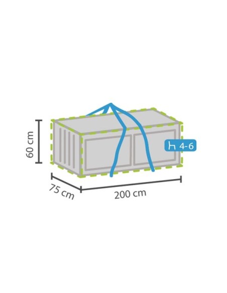 Outdoor cover bag for lounge cushions - XL