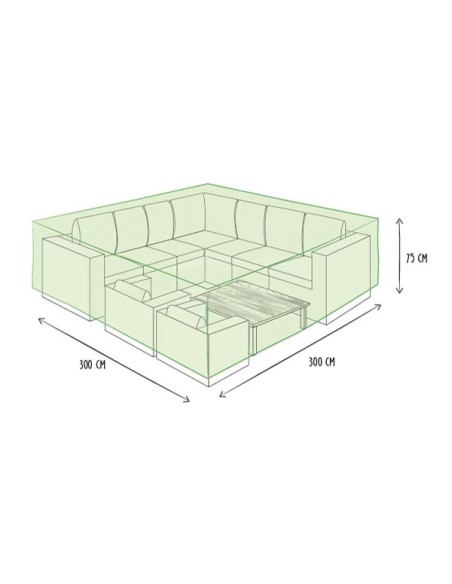 Buitenhoes voor loungeset - 300 cm