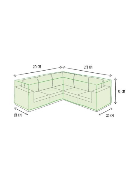 Housse d'extérieur pour salon de jardin en L - 215 cm