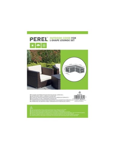 Buitenhoes voor L-vormige loungeset - 215 cm