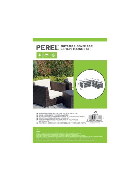 Outdoor cover for L-shaped lounge set - 250 cm