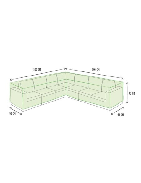 Outdoor cover for L-shaped lounge set - 300 cm