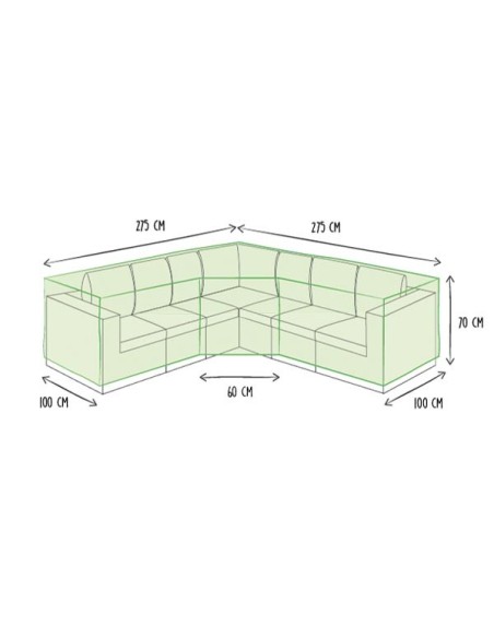 Outdoor cover for lounge set - trapezium
