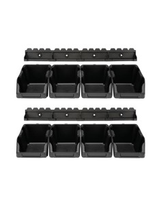 Sichtlagerboxen-Set - 8-tlg. - 103 x 165 x 75 mm - Schwarz
