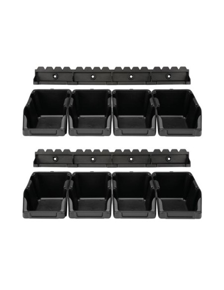 Sichtlagerboxen-Set - 8-tlg. - 103 x 165 x 75 mm - Schwarz