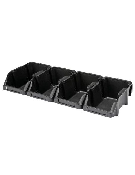 Sichtlagerboxen-Set - 8-tlg. - 103 x 165 x 75 mm - Schwarz