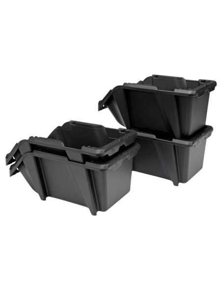 Set Magazijnbakken - 8 st. - 103 x 165 x 75 mm - Zwart