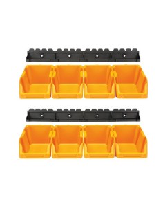 Set of 8 Pcs Storage Bin - 103 x 165 x 75 mm - Yellow