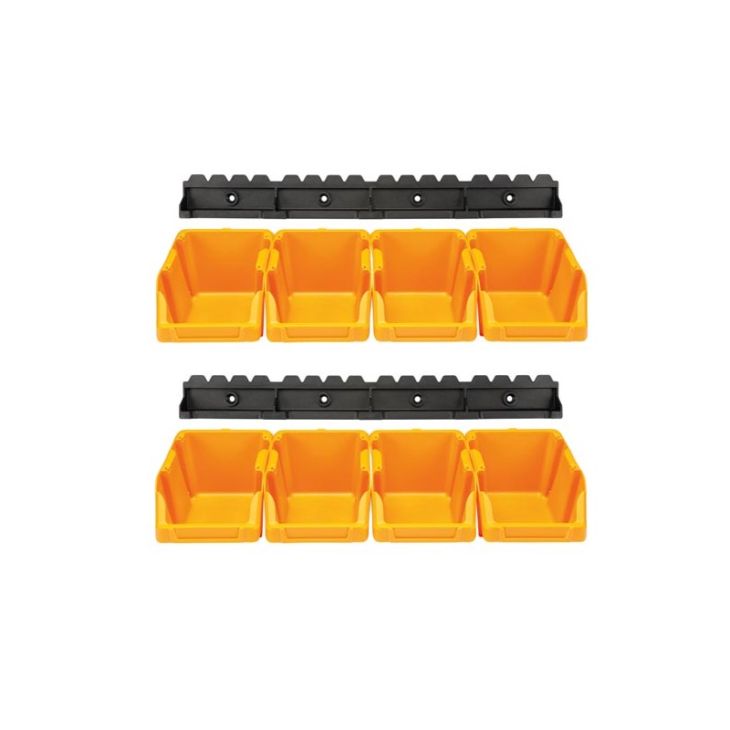 Set of 8 Pcs Storage Bin - 103 x 165 x 75 mm - Yellow