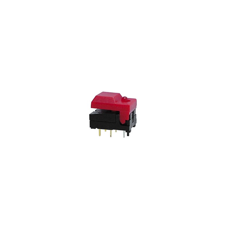 DIGITAST DIP PUSH-BUTTON SWITCH BLACK CAP - RED LED