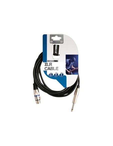 XLR CABLE - XLR FEMALE to JACK 6.35 mm - MONO - 3 m