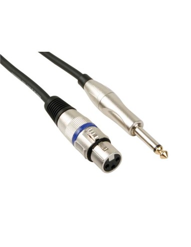 XLR CABLE - XLR FEMALE to JACK 6.35 mm - MONO - 6 m