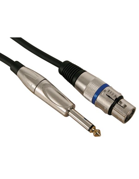 XLR-KABEL - XLR VROUWELIJK naar JACK 6.35 mm - MONO - 10 m