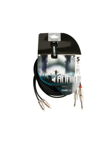 RCA-JACK CABLE - 2 x RCA MALE to JACK 6.35 mm -...
