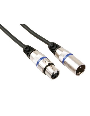 CABLE XLR - XLR MACHO A XLR HEMBRA - 1 m - NEGRO