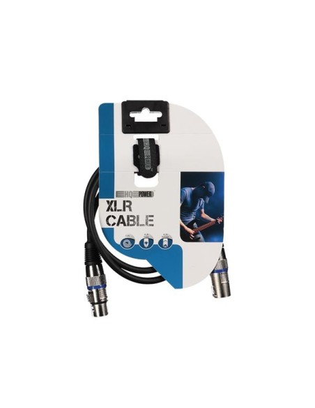 XLR CABLE - XLR MALE to XLR FEMALE - 1 m - BLACK