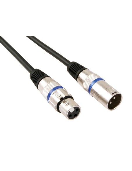 XLR-KABEL - XLR MANNELIJK naar XLR VROUWELIJK - 3 m - ZWART