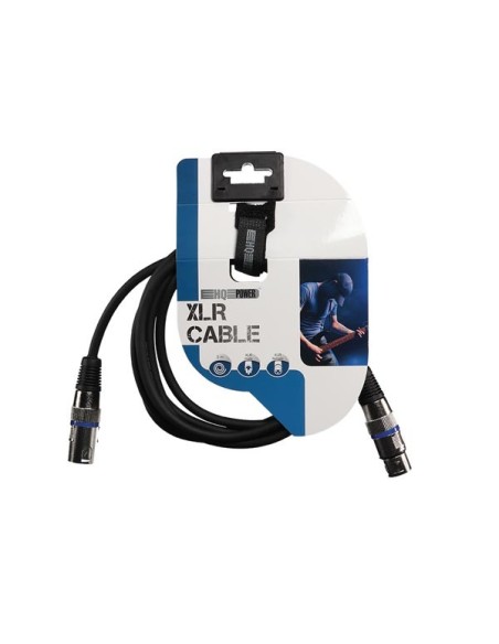 XLR-KABEL - XLR MANNELIJK naar XLR VROUWELIJK - 3 m - ZWART