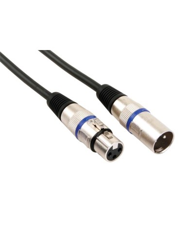 PROFESSIONELLES XLR-KABEL, XLR-STECKER AUF XLR-BUCHSE - SCHWARZ (6m)