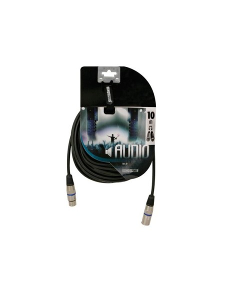 XLR CABLE - XLR MALE to XLR FEMALE - 10 m - BLACK