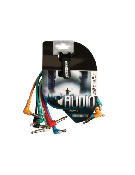 PROFESSIONELLES PATCHKABEL 6.35mm MONO 90° AUF 6.35mm MONO 90° (6 FARBEN - 0.5m)