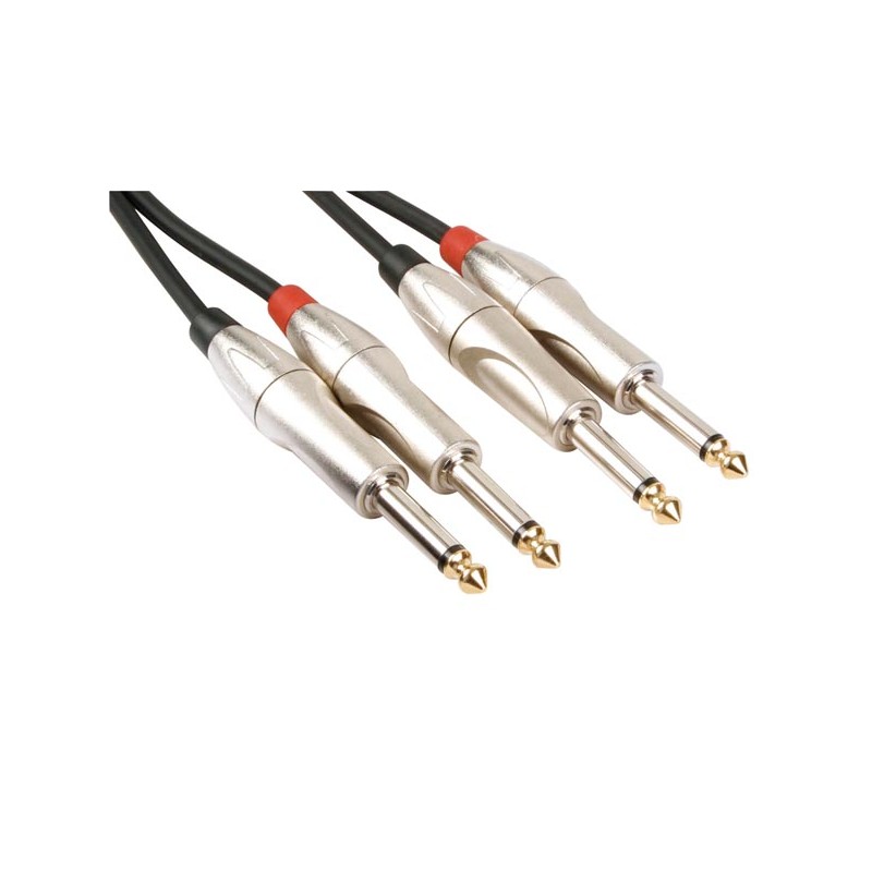 JACK CABLE - 2 x JACK 6.35 mm to 2 x JACK 6.35 mm - MONO - 5 m