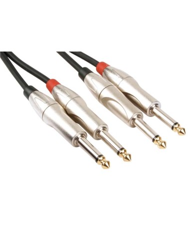 JACK KABEL - 2 x JACK 6.35 mm naar 2 x JACK 6.35 mm - MONO - 5 m