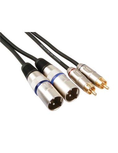 CABLE XLR-RCA - 2 x CONECTOR XLR MACHO DE 3 POLOS / 2 x RCA MACHO - 1 m