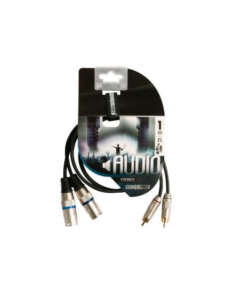 XLR-RCA KABEL - 2 x XLR 3-POLIG naar 2 x RCA MANNELIJK - 1 m