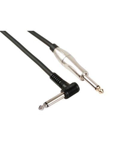 CABLE PARA GUITARRA - CONECTOR DE AUDIO 6.35 mm / CONECTOR DE AUDIO 6.35 mm 90° - 6 m