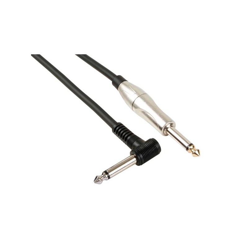 GUITAR CABLE - JACK 6.35 mm to JACK 6.35 mm 90° - 6 m