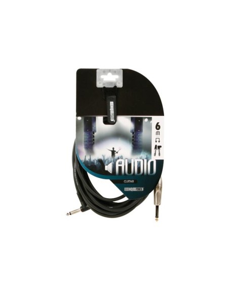 CÂBLE POUR GUITARE - JACK 6.35 mm vers JACK 6.35 mm 90° - 6 m