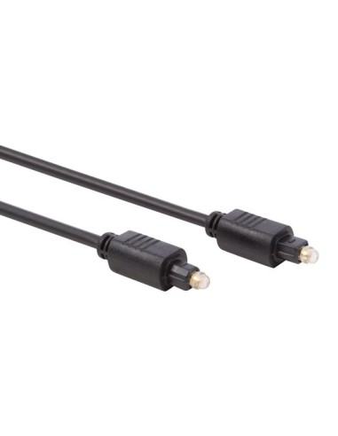 CABLE ÓPTICO - CONECTOR TOSLINK MACHO A CONECTOR TOSLINK MACHO / BÁSICO / 2.50 m / CONECTORES DORADOS